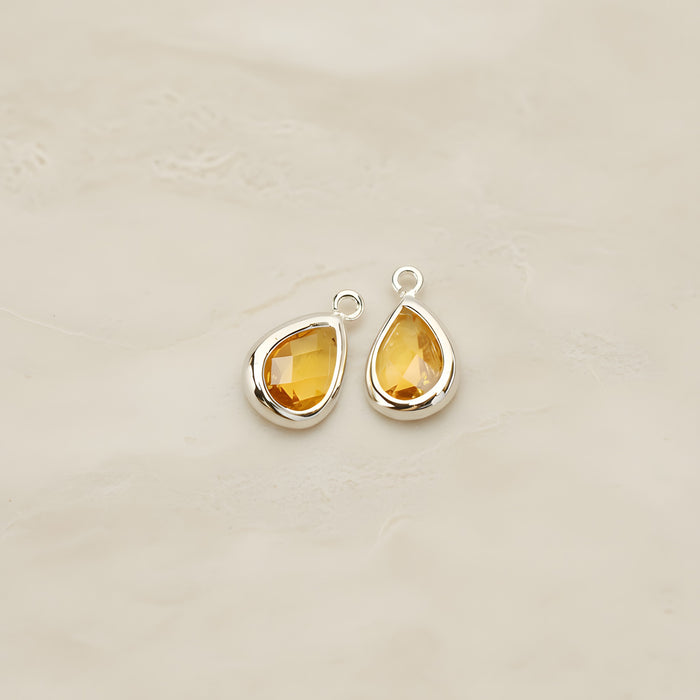 Teardrop Framed Glass Pendant, 2 Pc (FS.129)