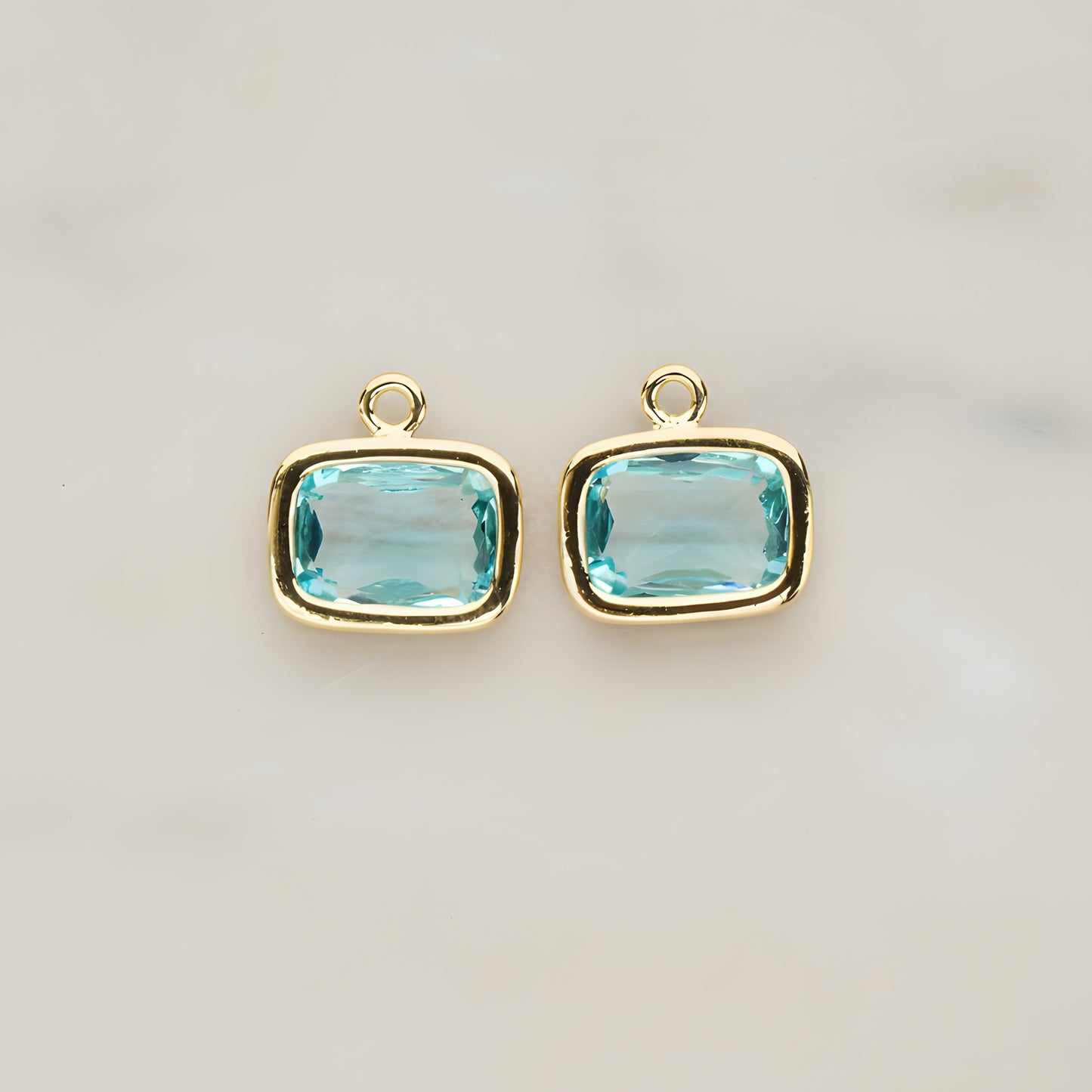 Rounded Rectangle Framed Glass Pendant, 2 Pc (FS.130)