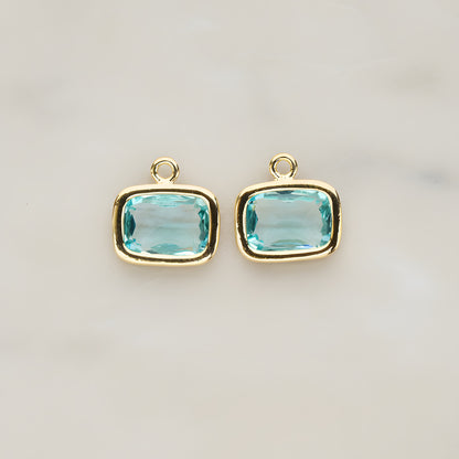Rounded Rectangle Framed Glass Pendant, 2 Pc (FS.130)