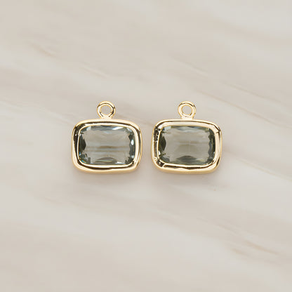 Rounded Rectangle Framed Glass Pendant, 2 Pc (FS.130)