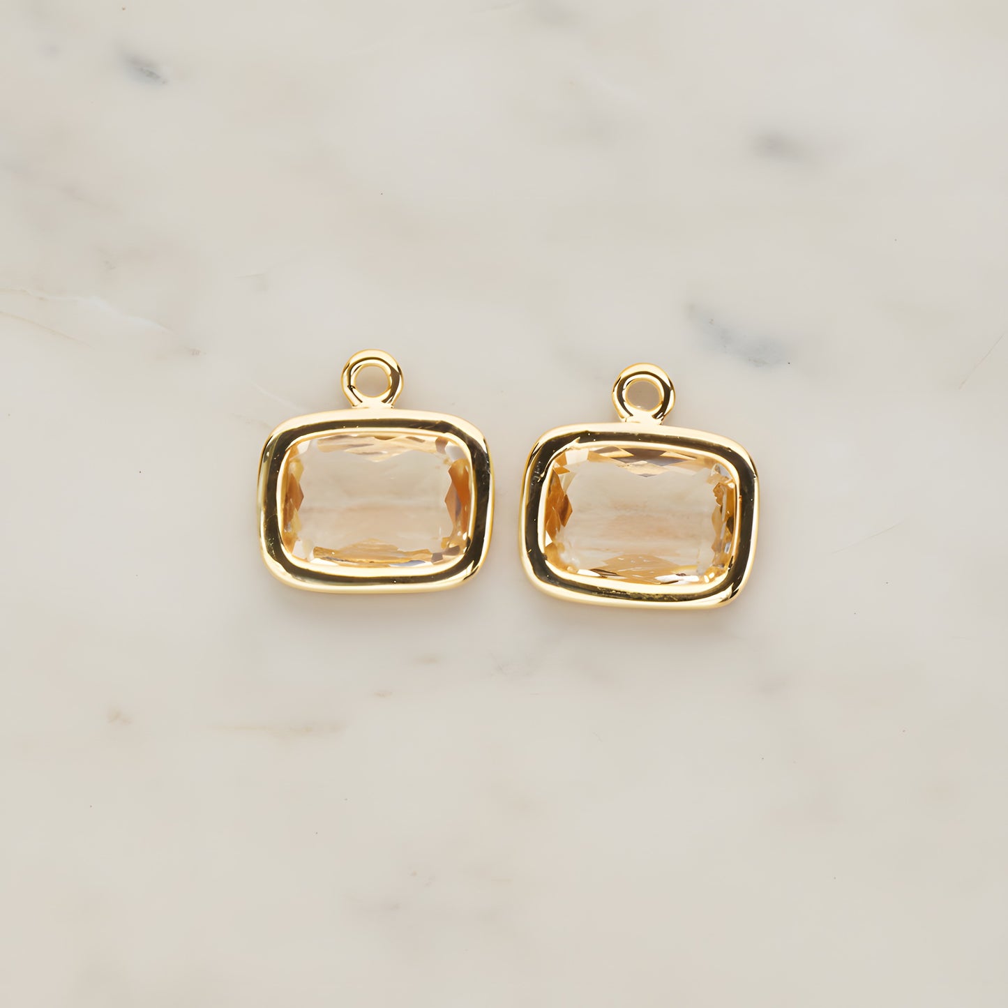 Rounded Rectangle Framed Glass Pendant, 2 Pc (FS.130)