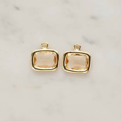 Rounded Rectangle Framed Glass Pendant, 2 Pc (FS.130)