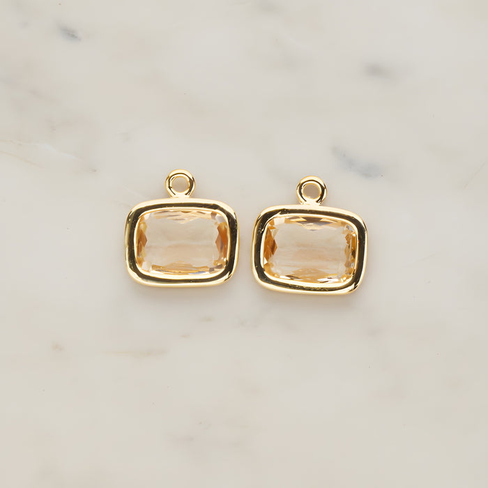 Rounded Rectangle Framed Glass Pendant, 2 Pc (FS.130)