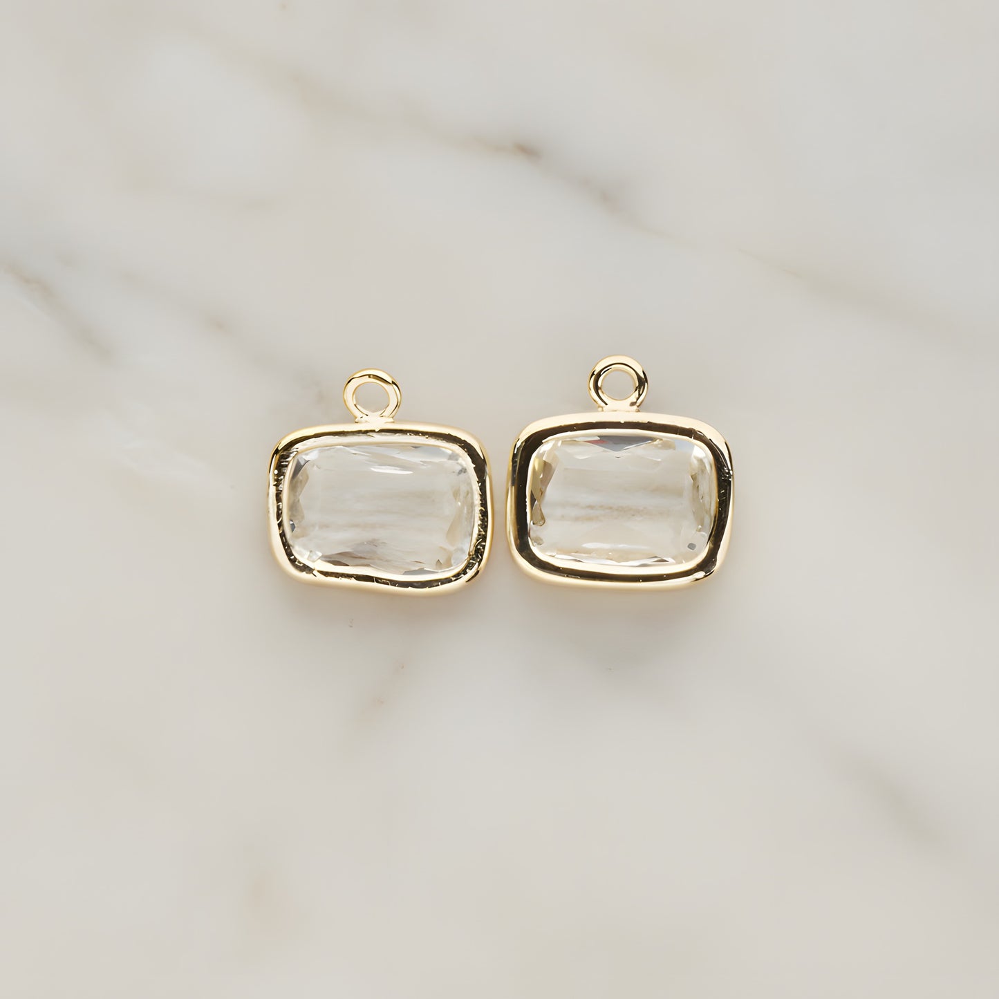 Rounded Rectangle Framed Glass Pendant, 2 Pc (FS.130)