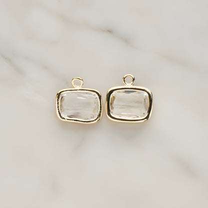 Rounded Rectangle Framed Glass Pendant, 2 Pc (FS.130)