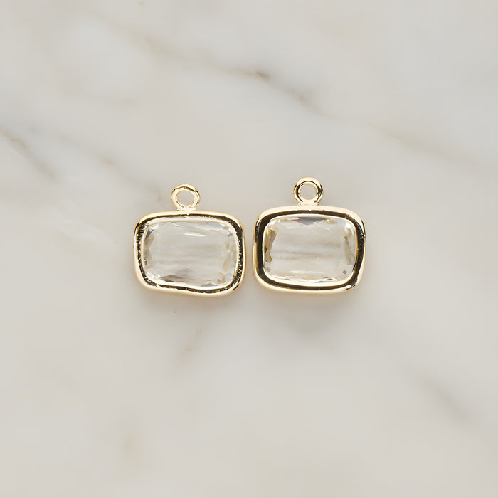 Rounded Rectangle Framed Glass Pendant, 2 Pc (FS.130)