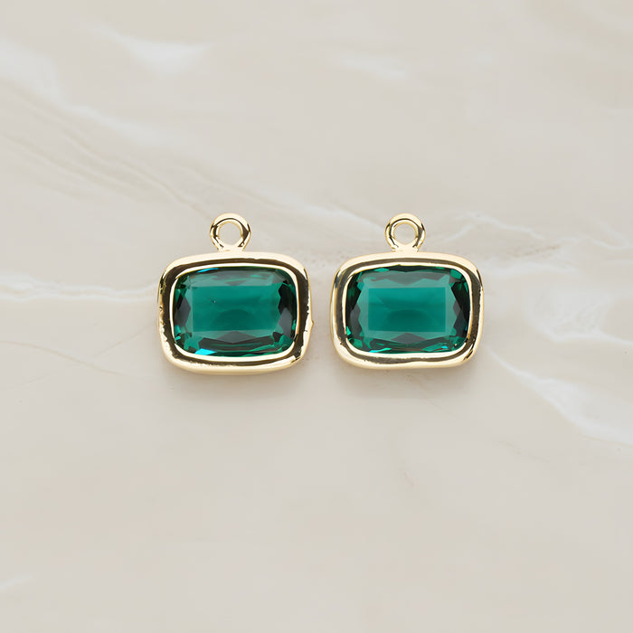 Rounded Rectangle Framed Glass Pendant, 2 Pc (FS.130)