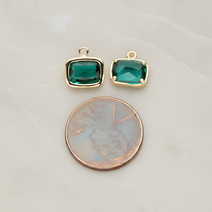 Rounded Rectangle Framed Glass Pendant, 2 Pc (FS.130)