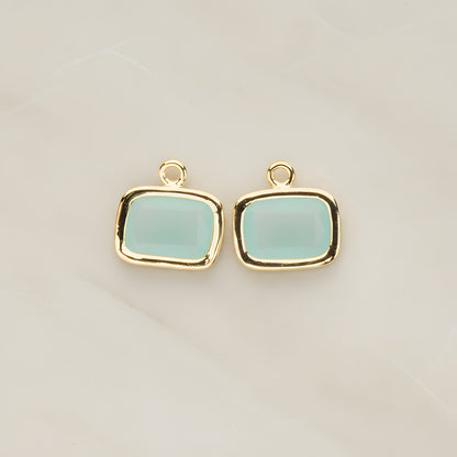 Rounded Rectangle Framed Glass Pendant, 2 Pc (FS.130)