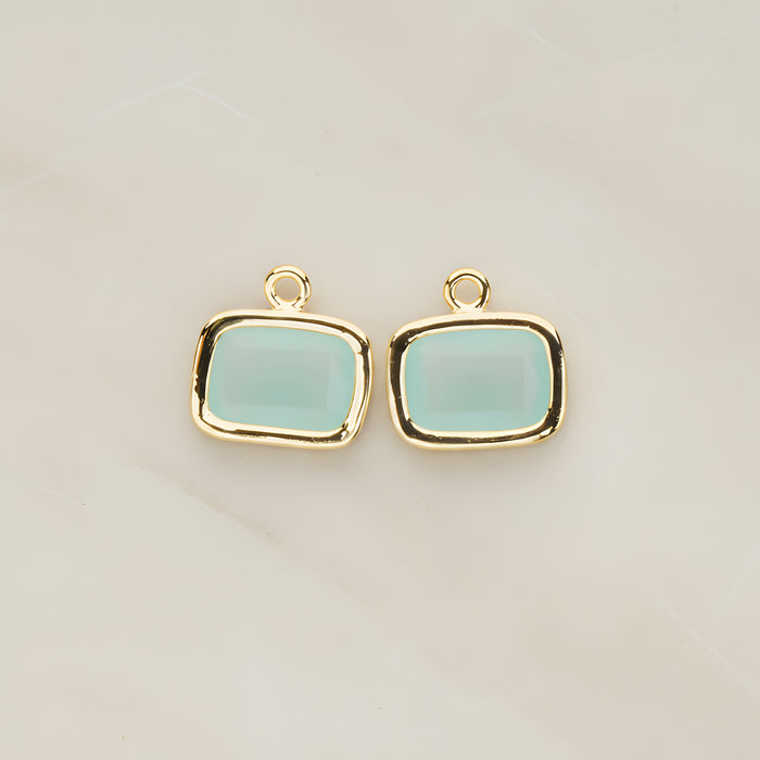 Rounded Rectangle Framed Glass Pendant, 2 Pc (FS.130)