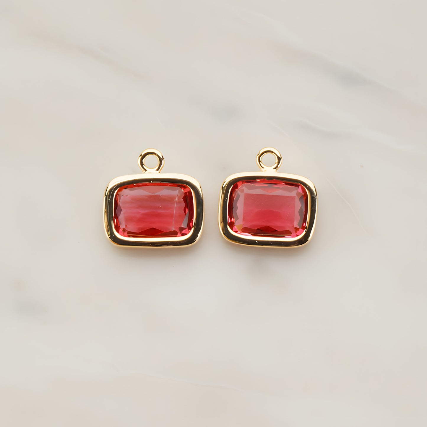 Rounded Rectangle Framed Glass Pendant, 2 Pc (FS.130)