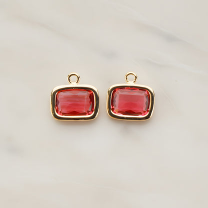 Rounded Rectangle Framed Glass Pendant, 2 Pc (FS.130)