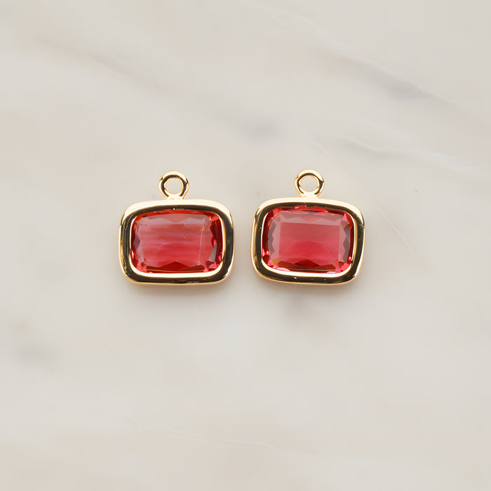 Rounded Rectangle Framed Glass Pendant, 2 Pc (FS.130)