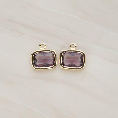 Rounded Rectangle Framed Glass Pendant, 2 Pc (FS.130)