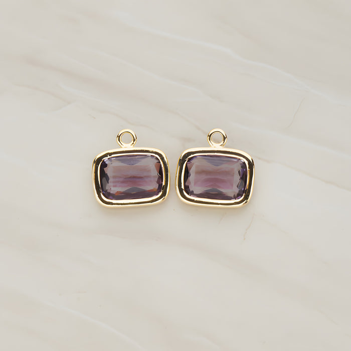 Rounded Rectangle Framed Glass Pendant, 2 Pc (FS.130)