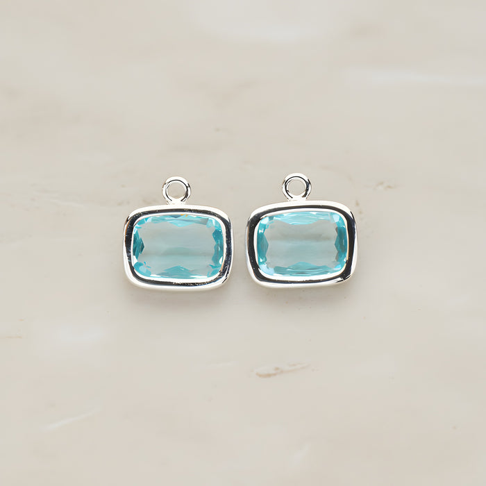Rounded Rectangle Framed Glass Pendant, 2 Pc (FS.130)