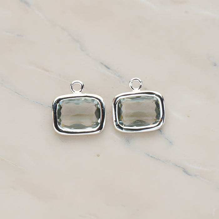 Rounded Rectangle Framed Glass Pendant, 2 Pc (FS.130)