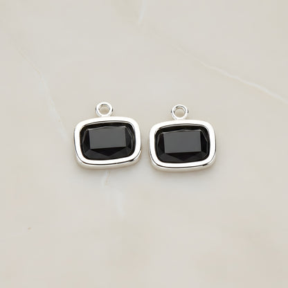 Rounded Rectangle Framed Glass Pendant, 2 Pc (FS.130)