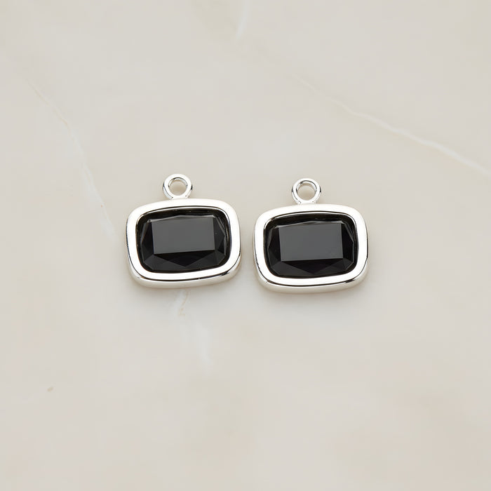Rounded Rectangle Framed Glass Pendant, 2 Pc (FS.130)