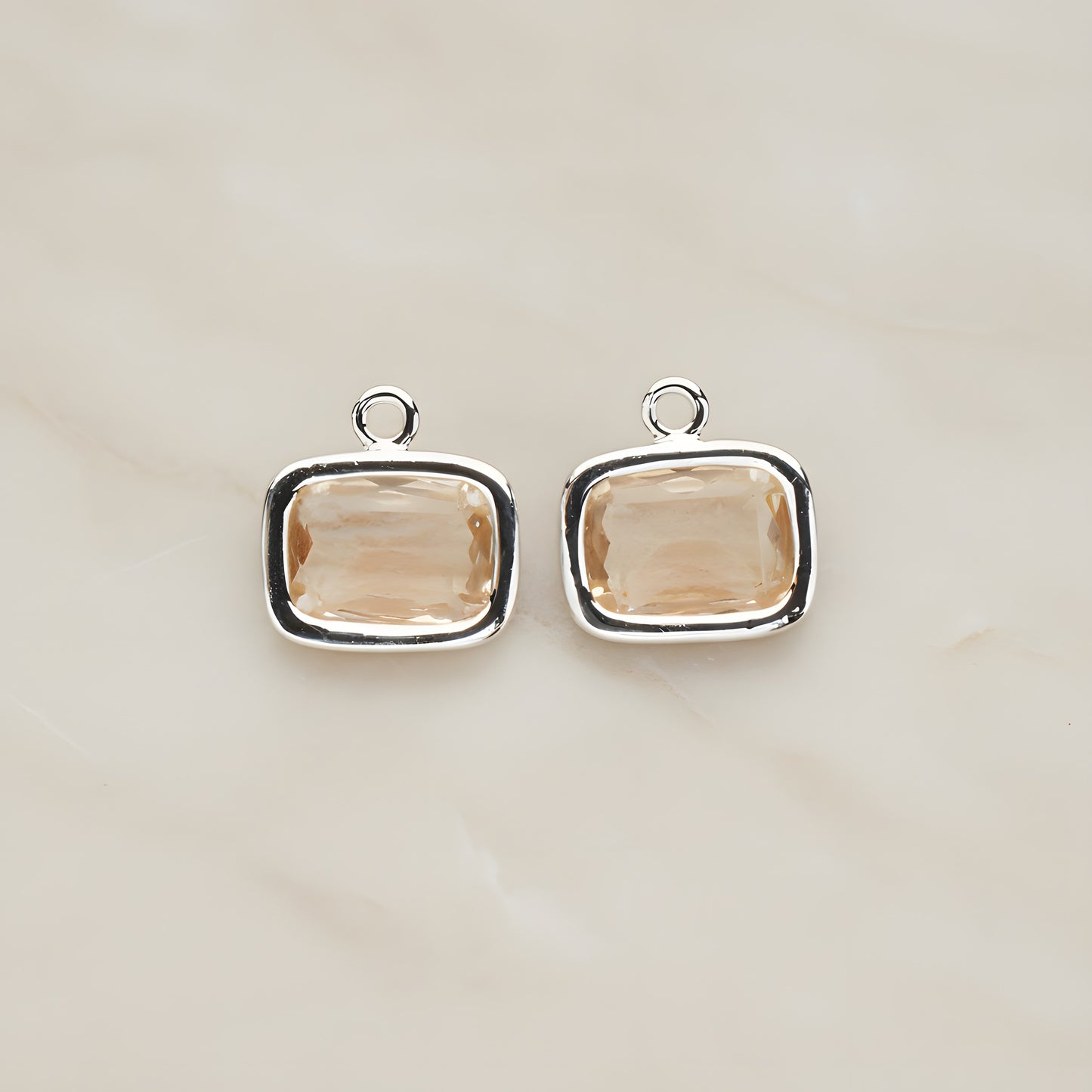 Rounded Rectangle Framed Glass Pendant, 2 Pc (FS.130)