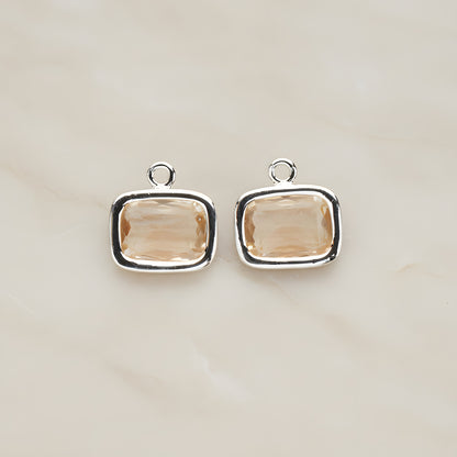 Rounded Rectangle Framed Glass Pendant, 2 Pc (FS.130)