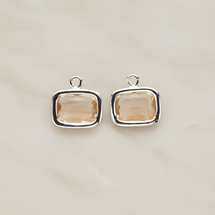 Rounded Rectangle Framed Glass Pendant, 2 Pc (FS.130)