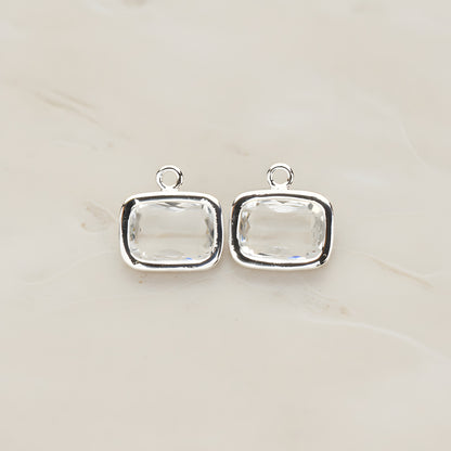 Rounded Rectangle Framed Glass Pendant, 2 Pc (FS.130)