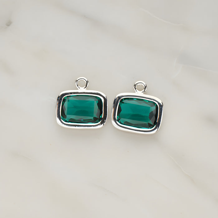 Rounded Rectangle Framed Glass Pendant, 2 Pc (FS.130)