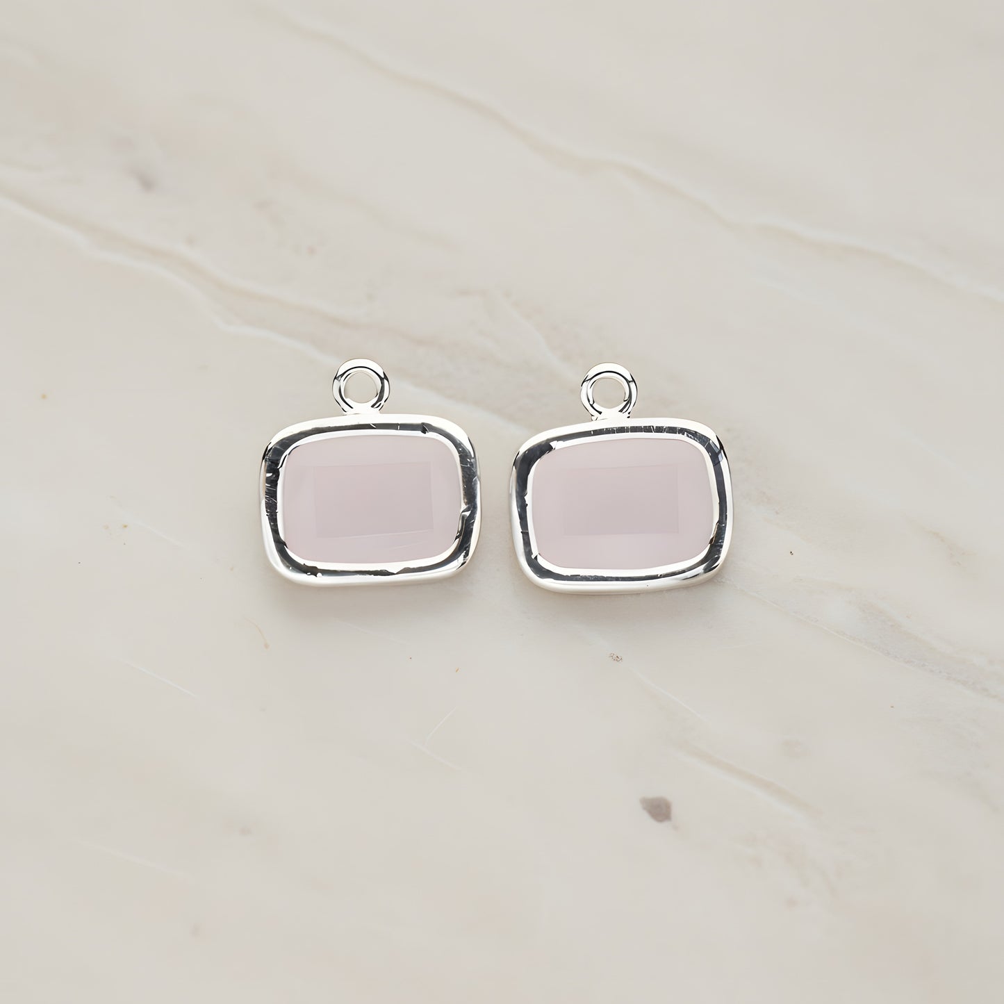 Rounded Rectangle Framed Glass Pendant, 2 Pc (FS.130)
