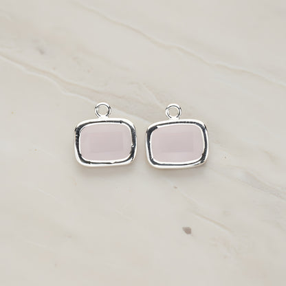 Rounded Rectangle Framed Glass Pendant, 2 Pc (FS.130)