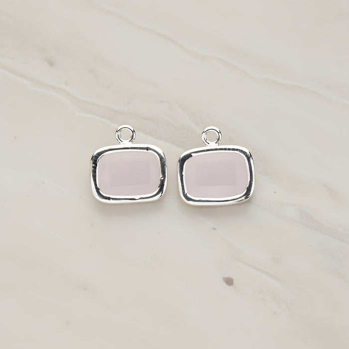 Rounded Rectangle Framed Glass Pendant, 2 Pc (FS.130)