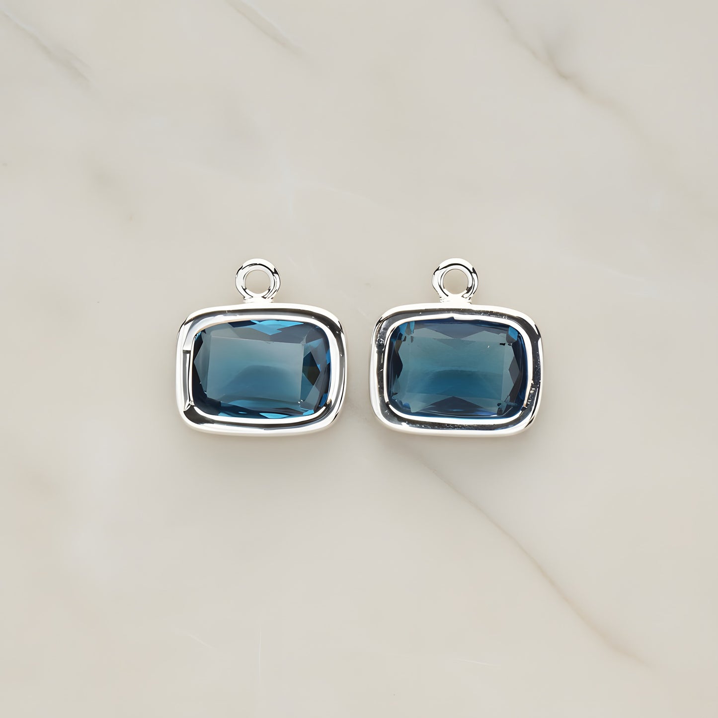 Rounded Rectangle Framed Glass Pendant, 2 Pc (FS.130)