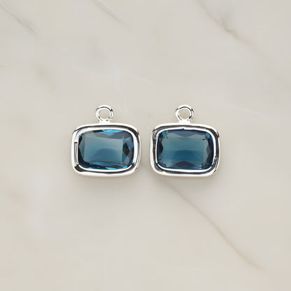 Rounded Rectangle Framed Glass Pendant, 2 Pc (FS.130)