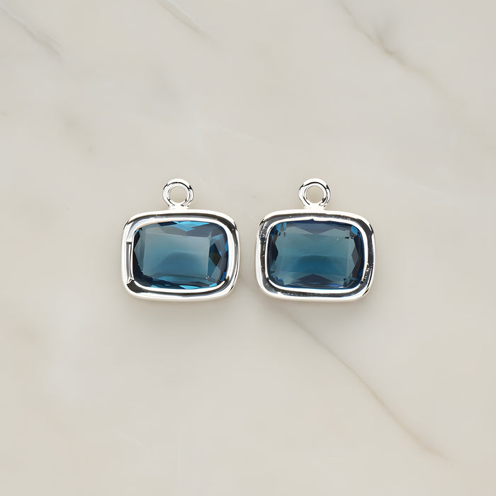 Rounded Rectangle Framed Glass Pendant, 2 Pc (FS.130)