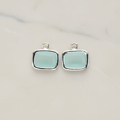 Rounded Rectangle Framed Glass Pendant, 2 Pc (FS.130)