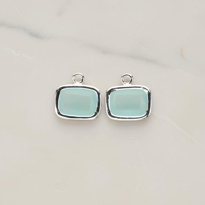 Rounded Rectangle Framed Glass Pendant, 2 Pc (FS.130)