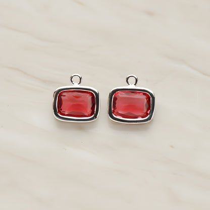 Rounded Rectangle Framed Glass Pendant, 2 Pc (FS.130)