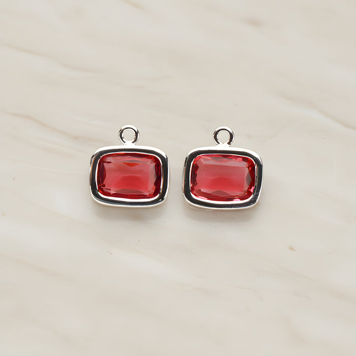 Rounded Rectangle Framed Glass Pendant, 2 Pc (FS.130)