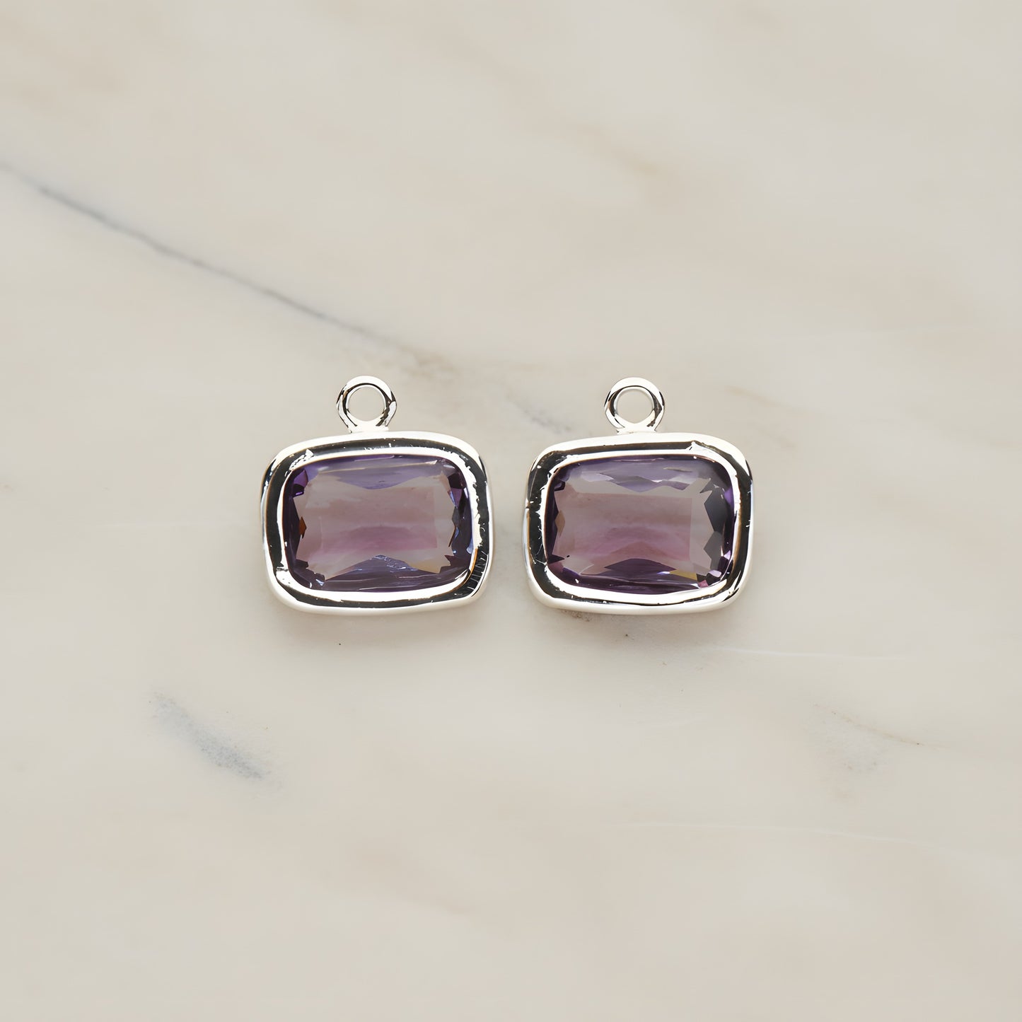 Rounded Rectangle Framed Glass Pendant, 2 Pc (FS.130)