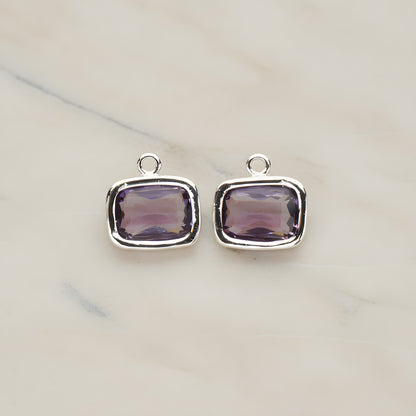Rounded Rectangle Framed Glass Pendant, 2 Pc (FS.130)
