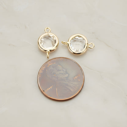 Round Framed Glass Connector, 2 Pc (FS.145)