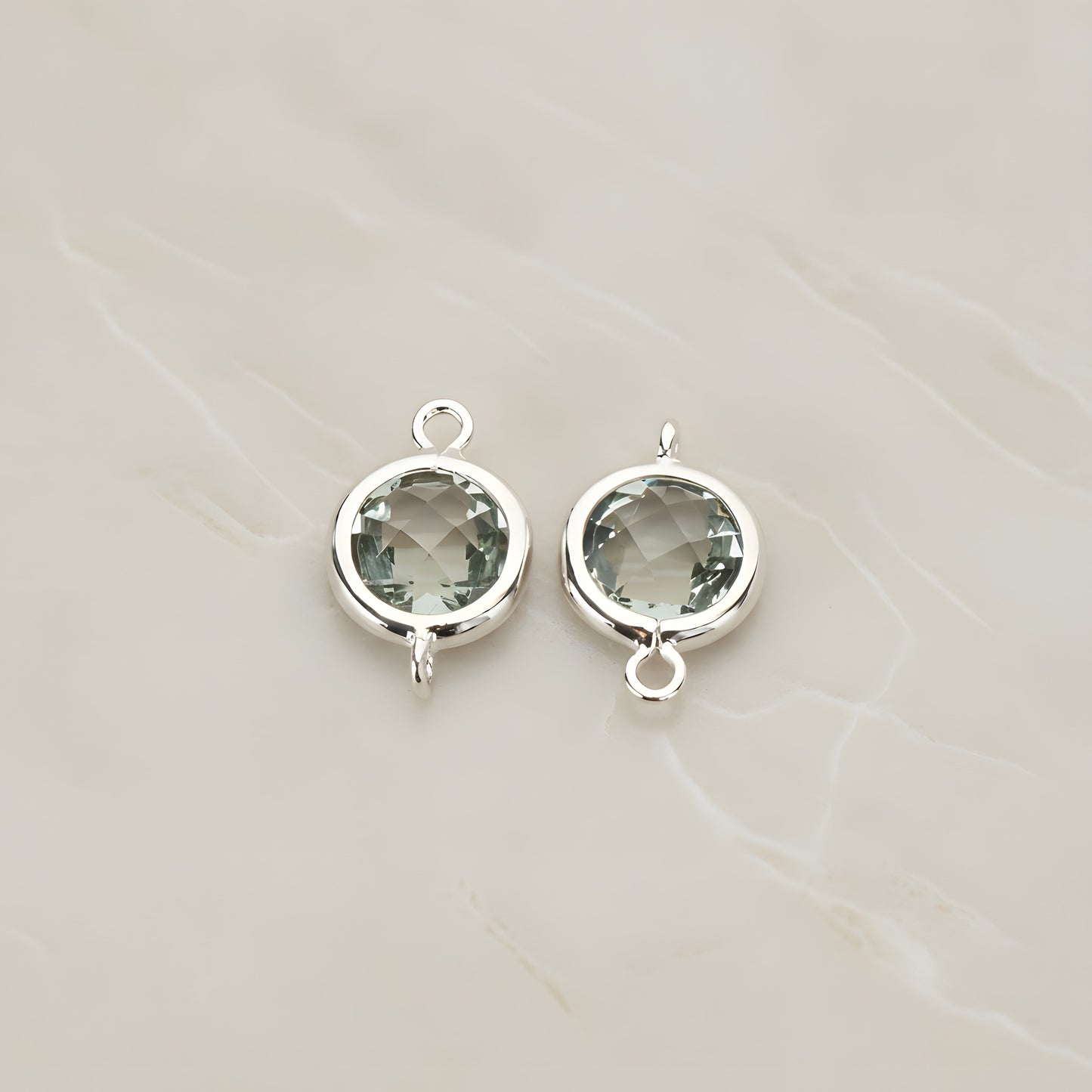 Round Framed Glass Connector, 2 Pc (FS.145)