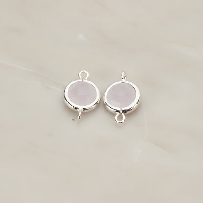 Round Framed Glass Connector, 2 Pc (FS.145)