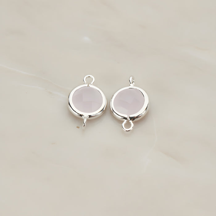 Round Framed Glass Connector, 2 Pc (FS.145)