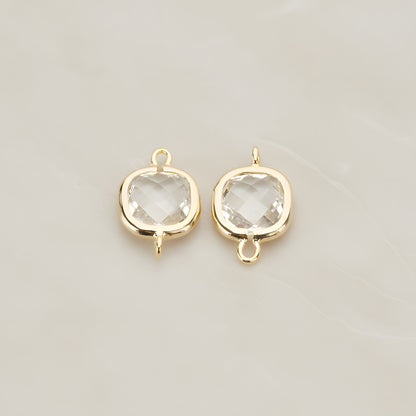 Cushion Framed Glass Pendant & Connector, 2 Pc (FS.146)