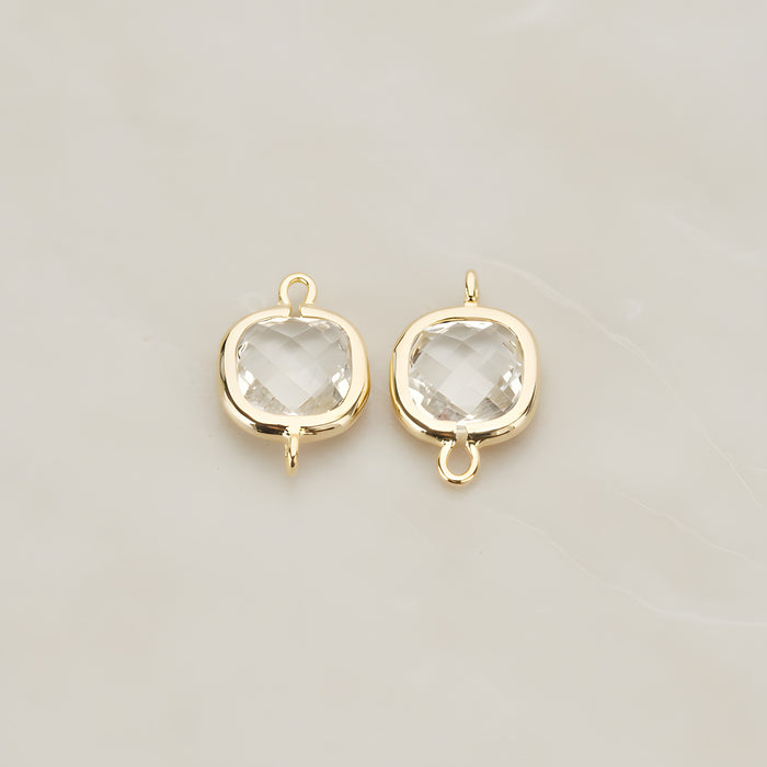 Cushion Framed Glass Pendant & Connector, 2 Pc (FS.146)