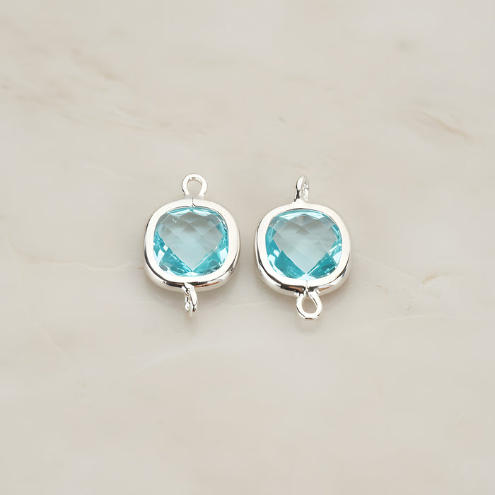 Cushion Framed Glass Pendant & Connector, 2 Pc (FS.146)