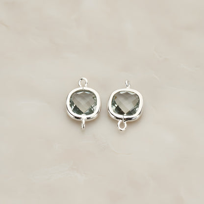 Cushion Framed Glass Pendant & Connector, 2 Pc (FS.146)