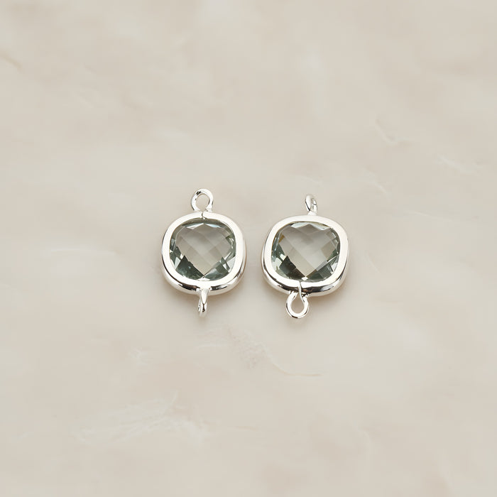 Cushion Framed Glass Pendant & Connector, 2 Pc (FS.146)