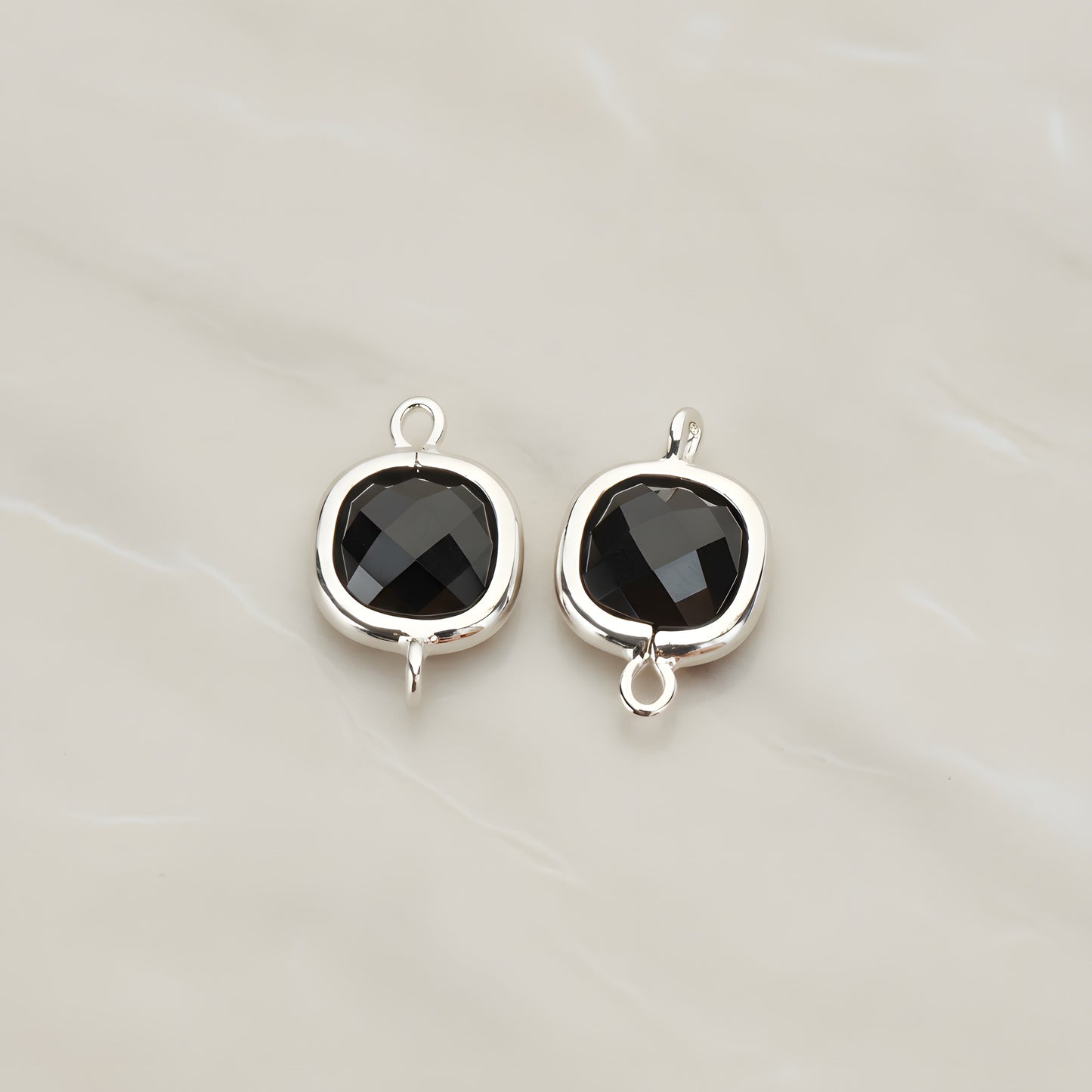 Cushion Framed Glass Pendant & Connector, 2 Pc (FS.146)